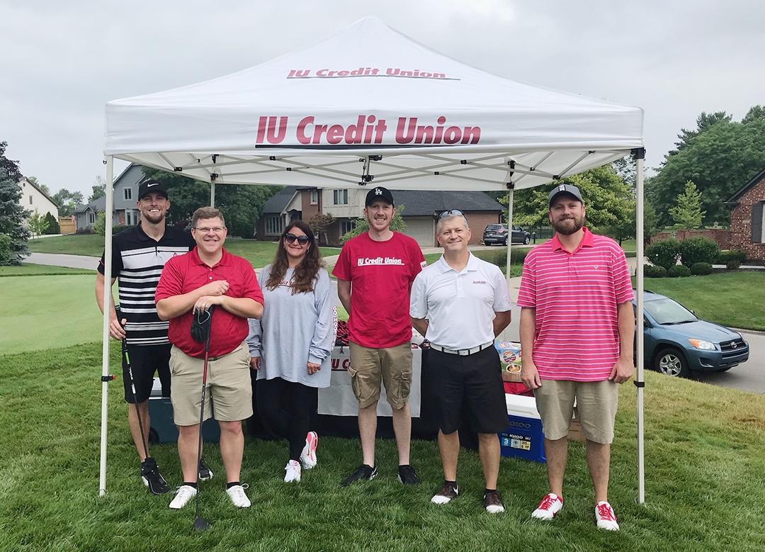 Photo the IU Credit Union Booth at the Greenwood Golf Outing