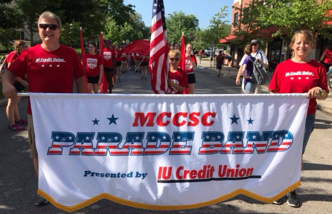 Photo of MCCSC Parade Band banner