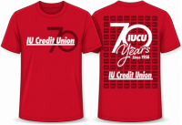 IU Credit Union announces its Monroe County Fair booth from June 29 to July 3, featuring 70th anniversary giveaways including red anniversary T-shirts.